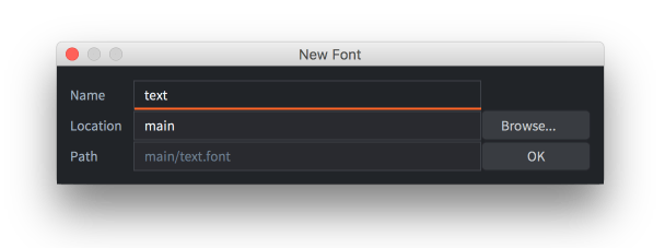 New font name